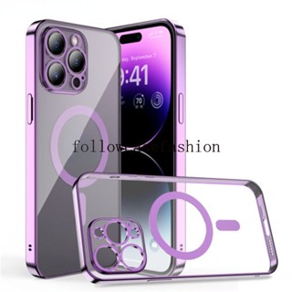 Capa Para iPhone 15 Pro Max 15Pro iphone15 Plus Capa Macia À Prova De Choque De Luxo Carregamento Magnético Sem Fio Transparente Proteção Da Lente Câmera Anti Impacto Capinha Phone Case