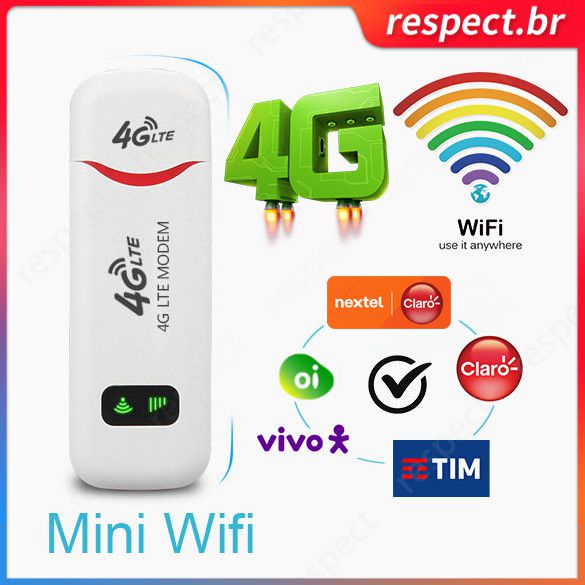 Portátil 4G/3g LTE Wi-fi Hotspot Roteador 150mbps Usb Sem Fio Do Carro (respect.br)