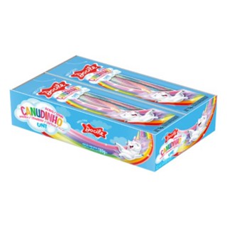 Canudinho Bala de Gelatina Morango Cítrico Unicórnio 15g c/12 - Docile