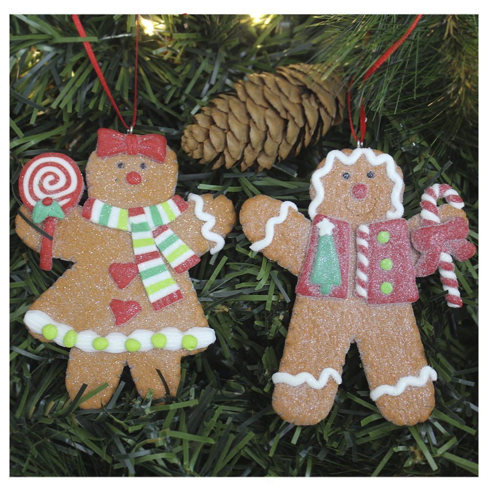 Kit 6 Enfeites Pendente Para Árvore De Natal Biscoito Ginger 11cm