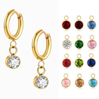 Brincos De Pedra Do Nascimento Vnox Jan-Brinco Feminino Com Zirconita Comemorativa/Bijuteria/Presente De Aniversário