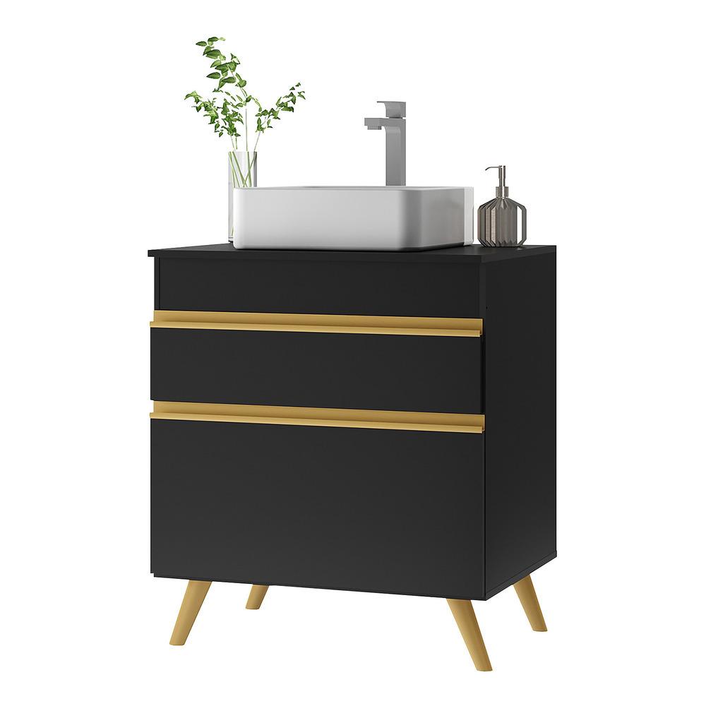 Gabinete de Banheiro Retrô Multimóveis 70 cm FG5024 Preto em Oferta na Shopee