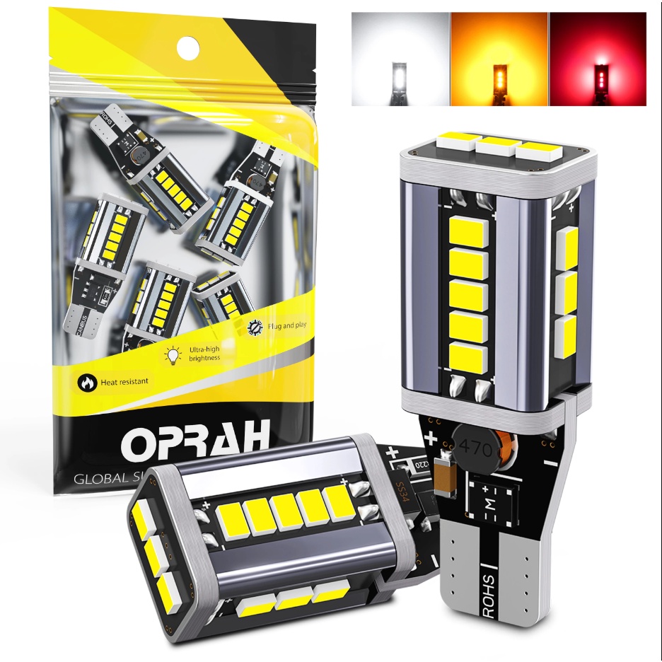 2PCS Oprah Super Bright Car W16W T15 921 LED Lâmpada Para Carro Canbus 3020EMC Nenhum Erro Reversa De Backup Indicador D