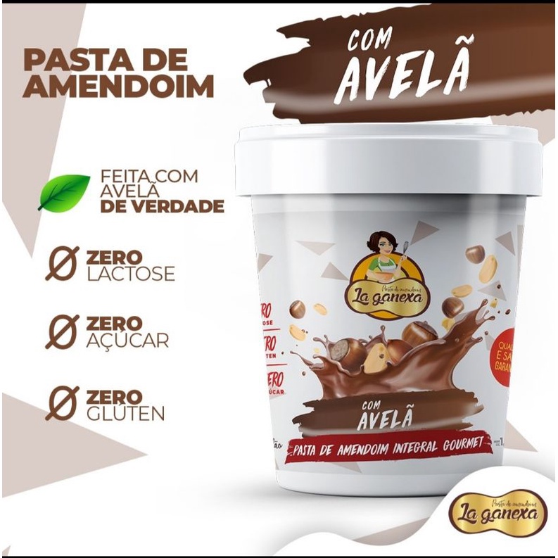 Pasta de amendoim LA GANEXA SABOR AVELÃ VEGANA - Escorrega o Preço