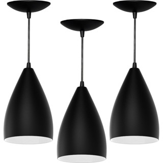 Pendente Bala Kit 3 Pendente  Vegas  Preto e branco
