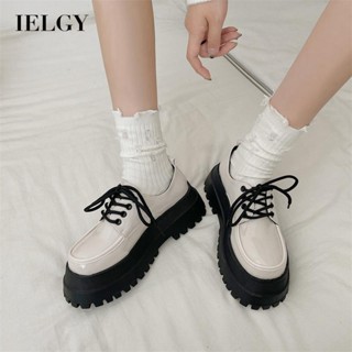 IELGY Bolo De Esponja Feminina De Sola Grossa Japonesa Estilo Universitário Sapatos De Couro