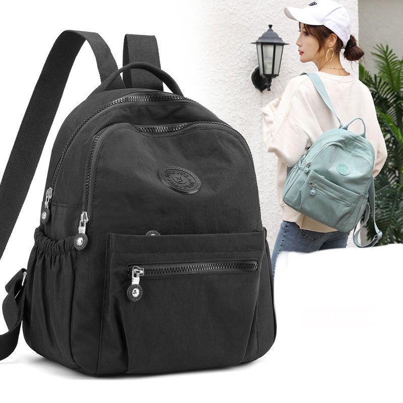 Mochila feminina nylon impermeável média casual 61502 em Oferta na Shopee