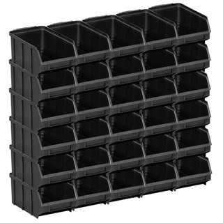 Caixa Bin Organizador Plástico Preto N°03 Com 30 Peças Organizador de Parafusos e Ferramentas Plástico Empalhável A Pronta Entrega