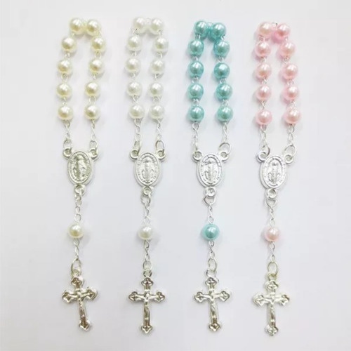 kit  mini terço tercinho dezena para lembrancinhas batismo eucaristia casamento