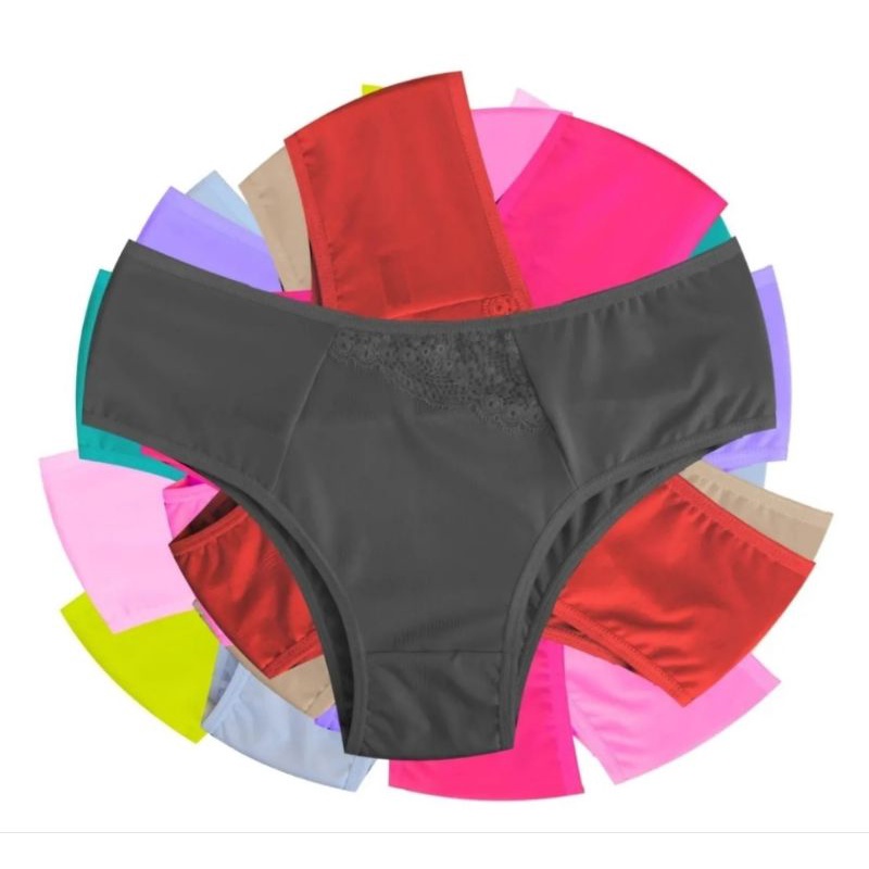 Calcinhas Plus Size  Kit Com 5 Unidades sortidas  Calçola Microfibra em Oferta na Shopee
