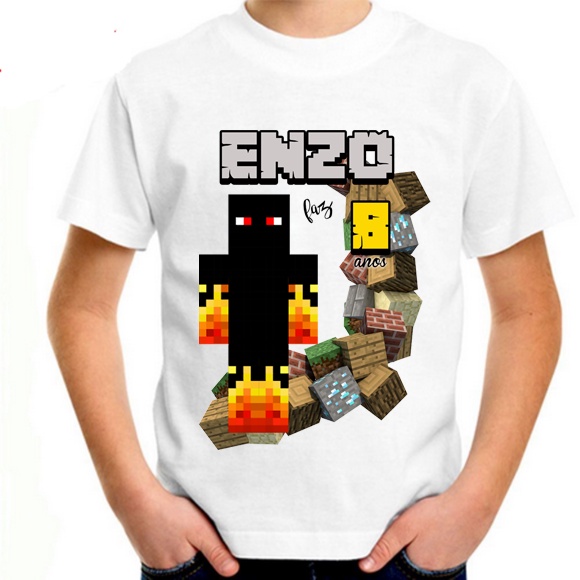 Camiseta PERSONALIZADA mine_craft athos (LEIA A DESCRIÇÃO)
