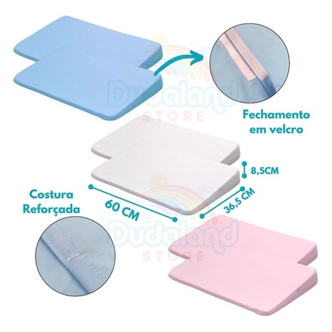 2 Capas P/ Travesseiros Anti Refluxo Berço Bebê Antialérgico
