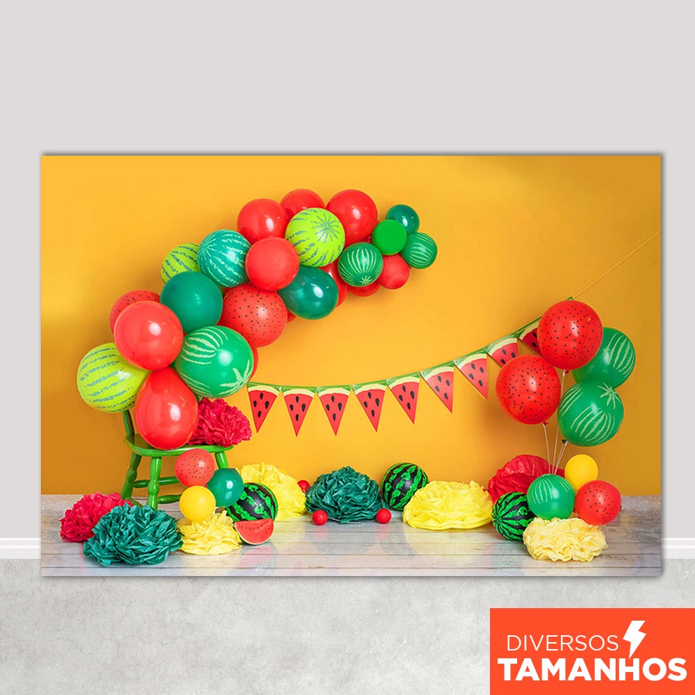 Fundo Fotográfico Smash The Cake Melancia Em Tecido FFC-645 em Oferta na Shopee