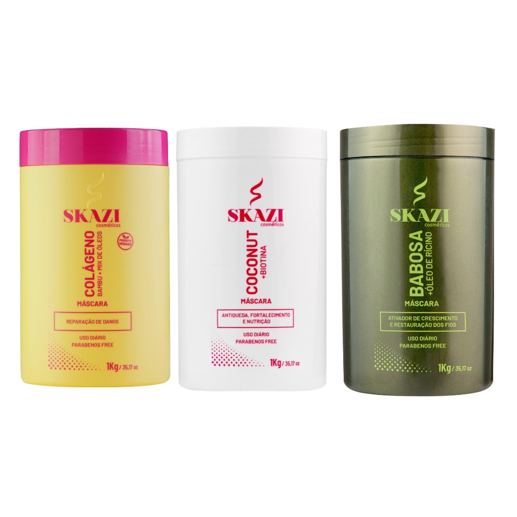 Mascaras Cronograma Capilar Skazi Cosméticos em Oferta na Shopee