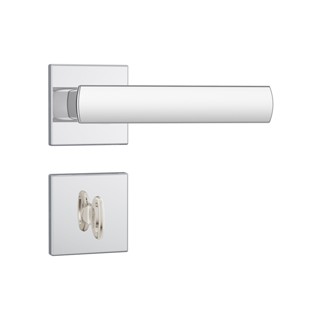 Fechadura Stam Porta Banheiro 823/35 Broca 40mm Cromado Roseta Quadrada Aço Inox