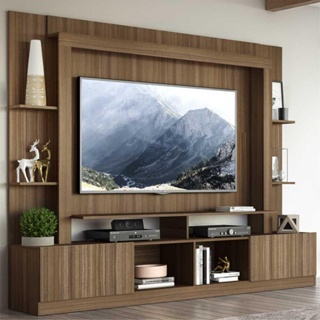Rack Estante com Painel TV 65" e 2 portas Oslo Multimóveis Madeirado em Oferta na Shopee