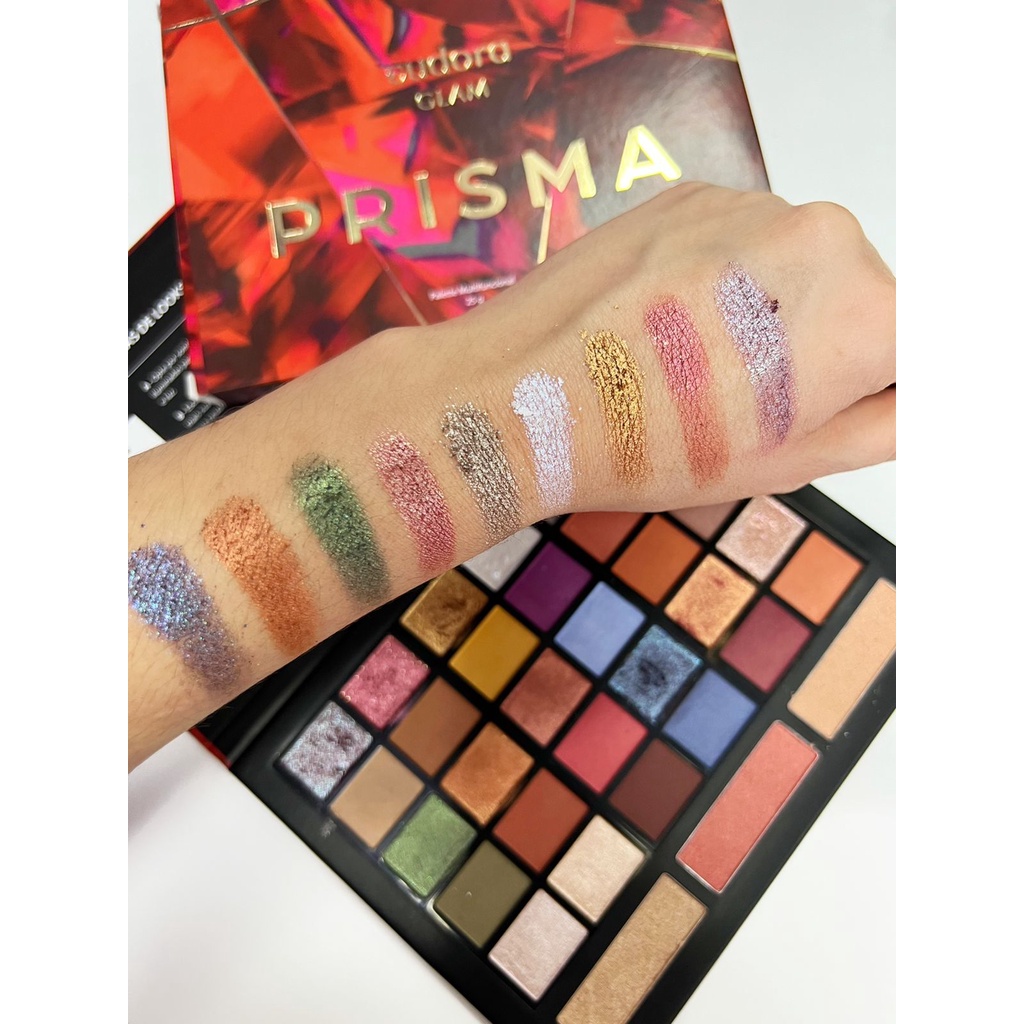 Paleta de Sombras Iluminador Blush Eudora Glam Prisma | Shopee Brasil