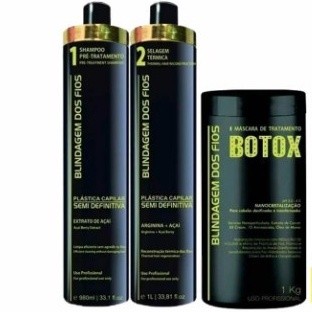 kit Blindagem Dos Fios Alisamento e Redutor de Volume Capilar e Botox 1kg