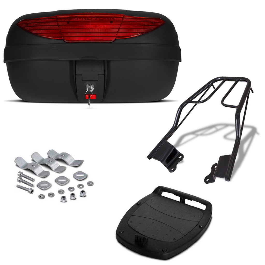 Baú 45 Litros Pro Tork + Bagageiro Fazer 150 2014