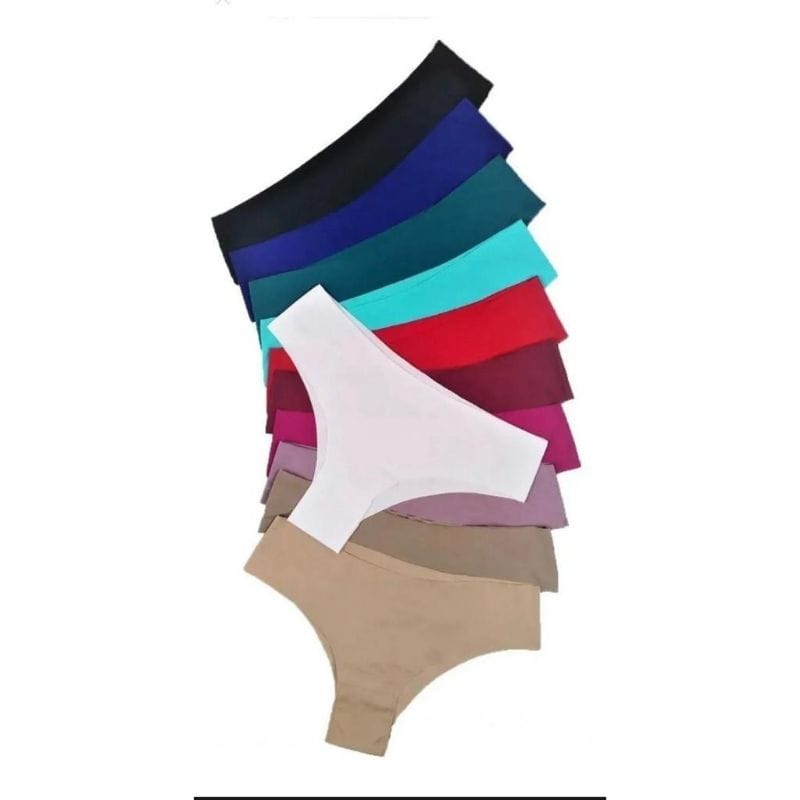 Promoção Kit 5 Calcinha Fio Dental Tanga Corte a Laser AQN SPORT em Oferta na Shopee