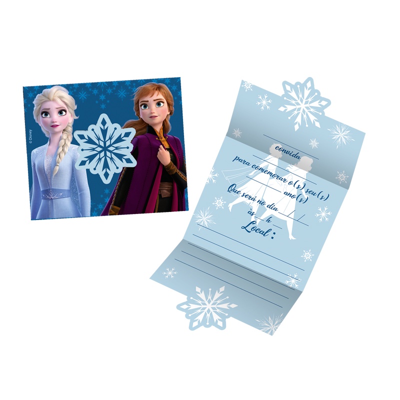 Convite de Aniversário Grande Festa Frozen 2 - 8 Uni Regina Festas - Inspire sua Festa Loja