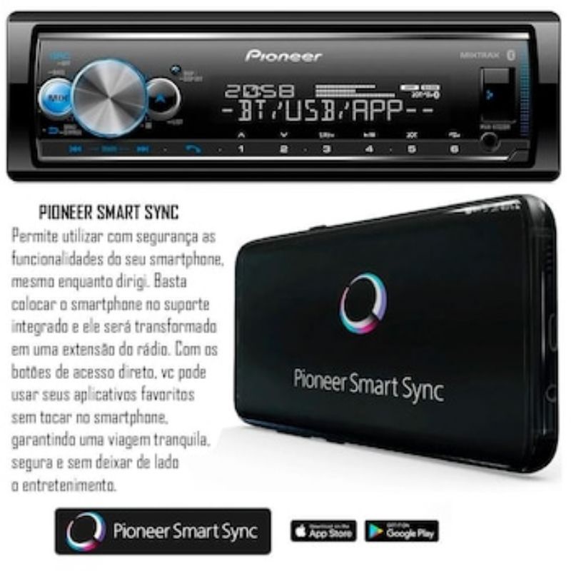 Som Automotivo Pioneer Mvh X Br Bluetooth Usb Auxiliar Shopee Brasil