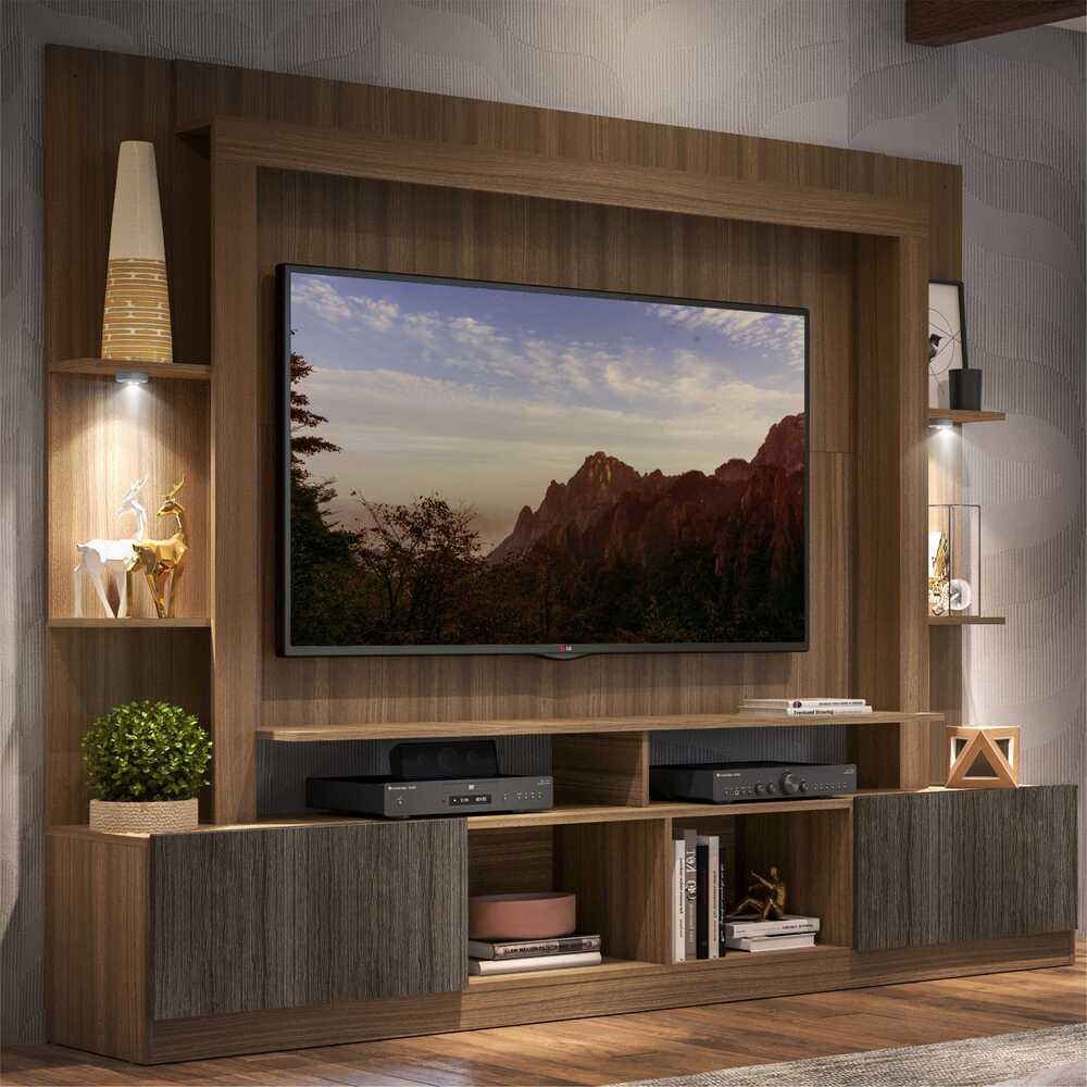 Rack Estante TV 65" com Leds Berlim Multimóveis Madeirado/Tenerife - Home & Living