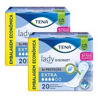 Kit 2 Absorvente para Incontinência Urinária Tena Lady Discreet Extra 20un cada