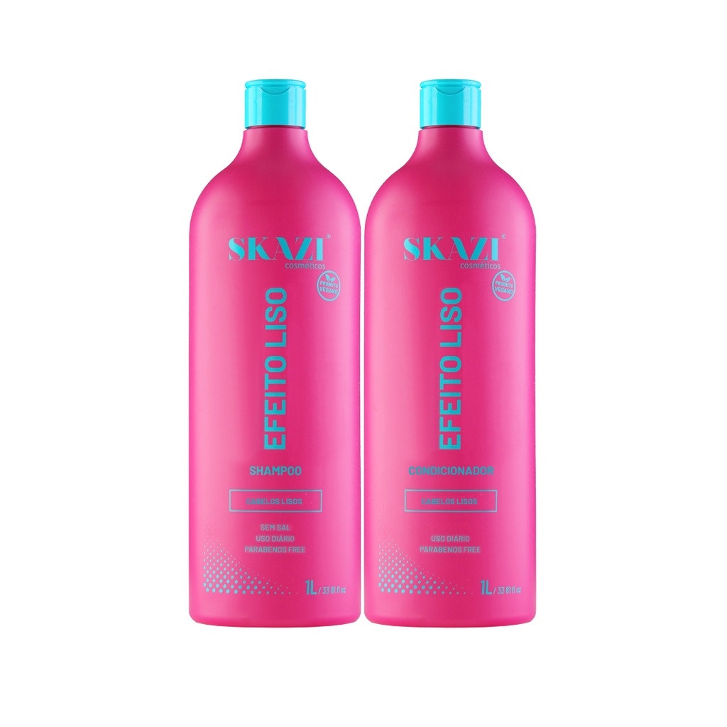 Kit Skazi Vegano Shampoo E Condicionador Efeito Liso 1 Litro em Oferta na Shopee