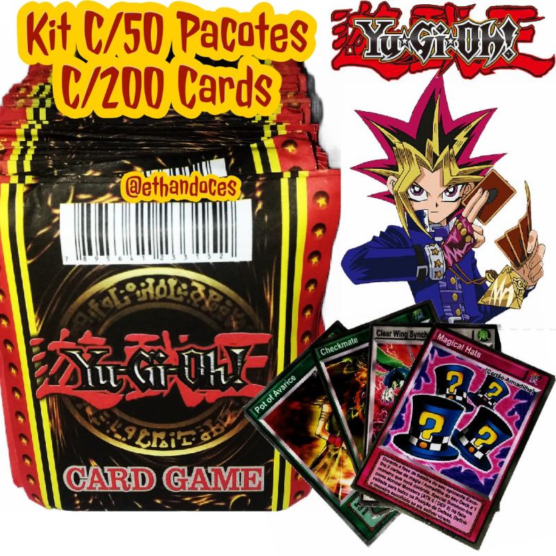 KIT C/ 50 Pacotinhos do CARD Game Yu-Gi- Oh C/ 200 Cards