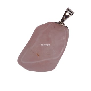 Pingente Quartzo Rosa Pedra Natural Rolada Autoestima e Amor Proprio