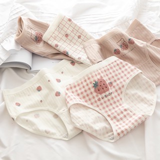 Calcinha Infantil Estampa De Morango Cueca Elástica Feminina