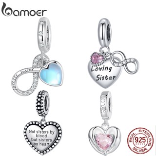Bamoer 925 Silver Bead Eterno Sisterhood Pingente Acessórios Para Pulseira E Colar Joalheria
