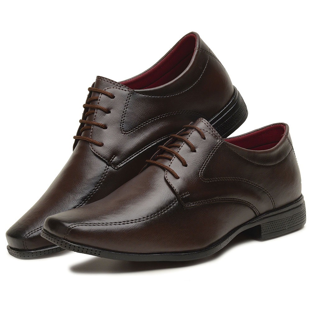 Sapato social masculino sport fino marrom café de amarrar em Oferta na Shopee