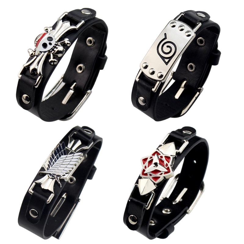 Pulseira De Couro Gigante Anime Ao Redor Naruto Pirata King , Punk De Olho De Roda Muye Village em Oferta na Shopee