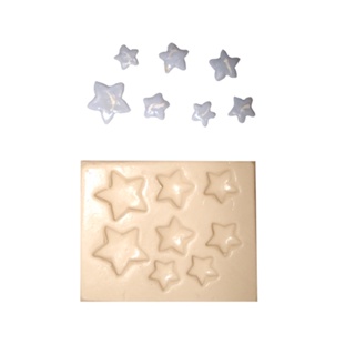 Molde de silicone  Estrelas - Biscuit, Resina, Pastas e etc... (F 14) em Oferta na Shopee