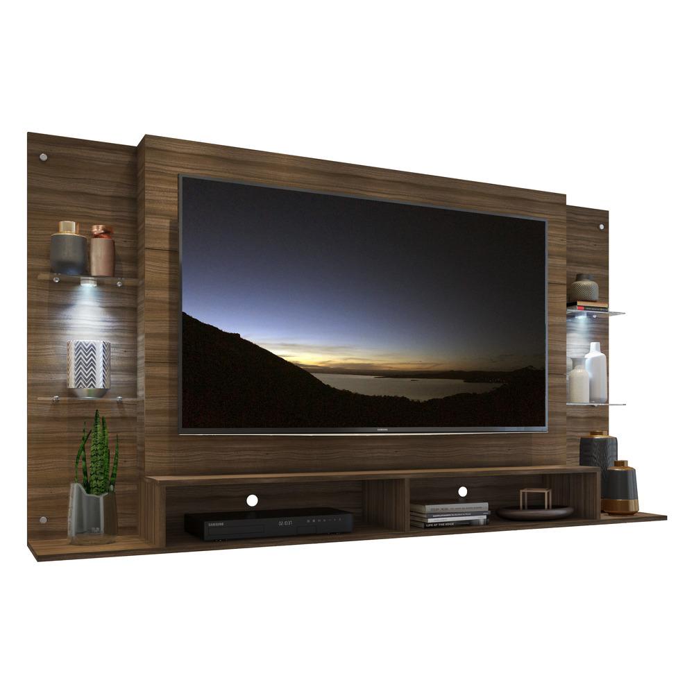 Painel com 2 Leds e Suporte para TV até 60" Multimóveis Vegas FG3677 Madeirado em Oferta na Shopee