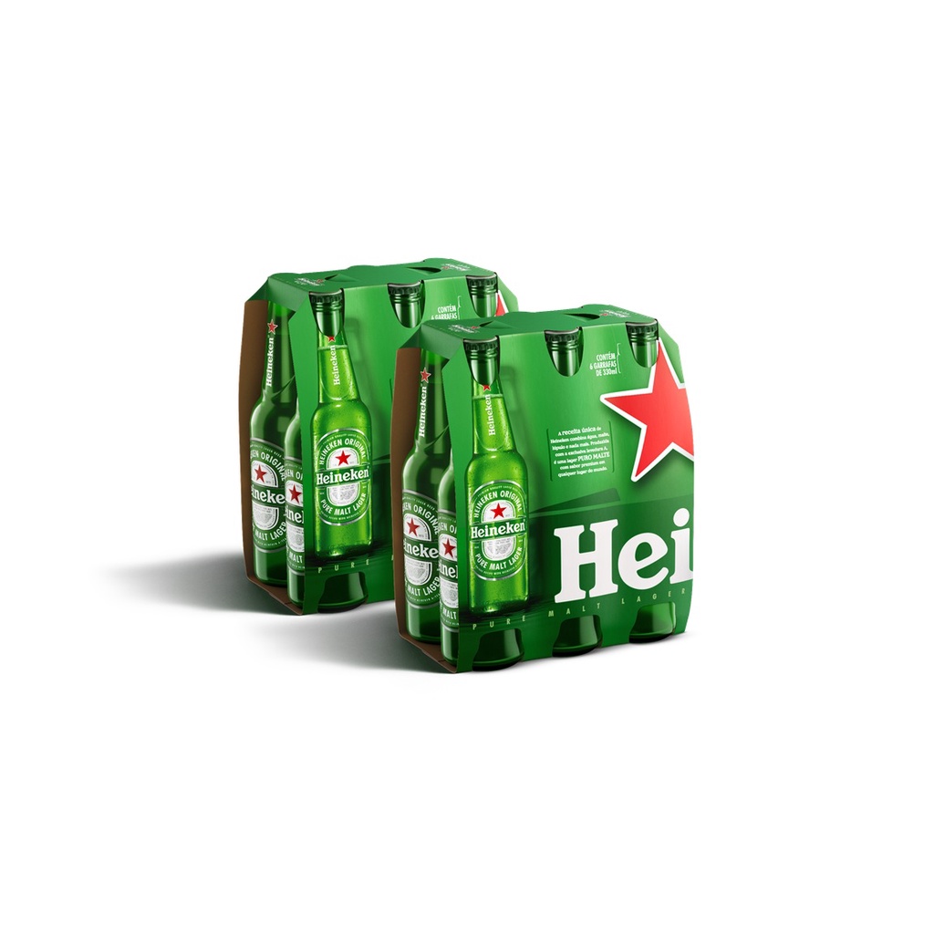 Cerveja Heineken LONG NECK 330ml - Pack com 12 Unidades