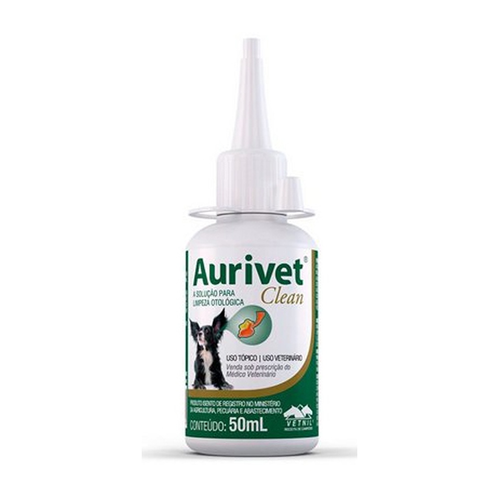 Aurivet Clean Vetnil Solucao Otologica Caes E Gatos 50Ml - Pets
