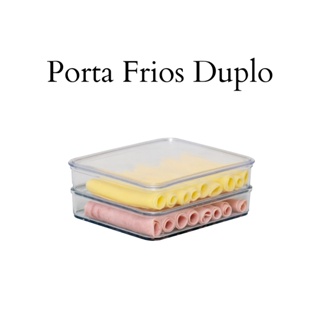 Porta Frios Presunto Queijo Acrílico Resistente Duplex Duplo Com Tampa Hermético Empilhável em Oferta na Shopee
