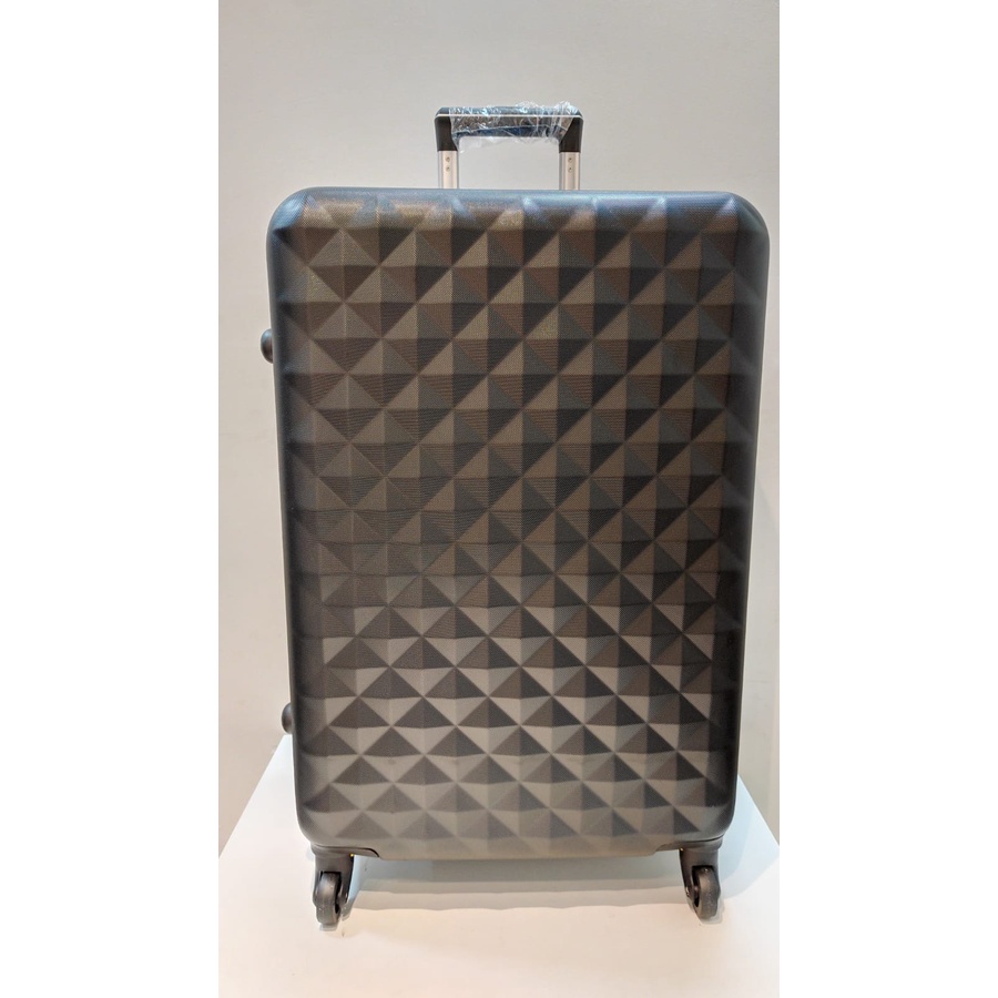 Mala de viagem Grande Preta, 23kg para avião, em fibra, de rodinha. Medida: 69x28x44. Ref: 146 em Oferta na Shopee