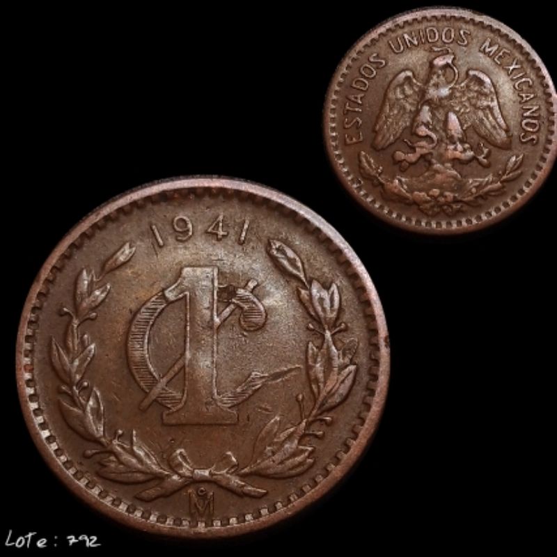 Moeda antiga México 1 centavo. L.: 0176