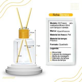 100 Kit Mini Frascos Frasquinhos de Plástico 40ml com Varetas e Tampas Para Aromatizador Difusor em Oferta na Shopee