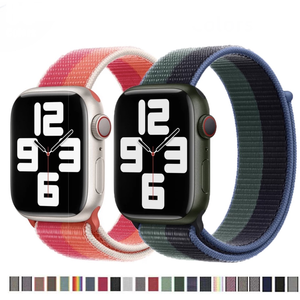 Pulseira nylon smartwatch para apple watch 38mm 40mm 41mm 42mm 44mm