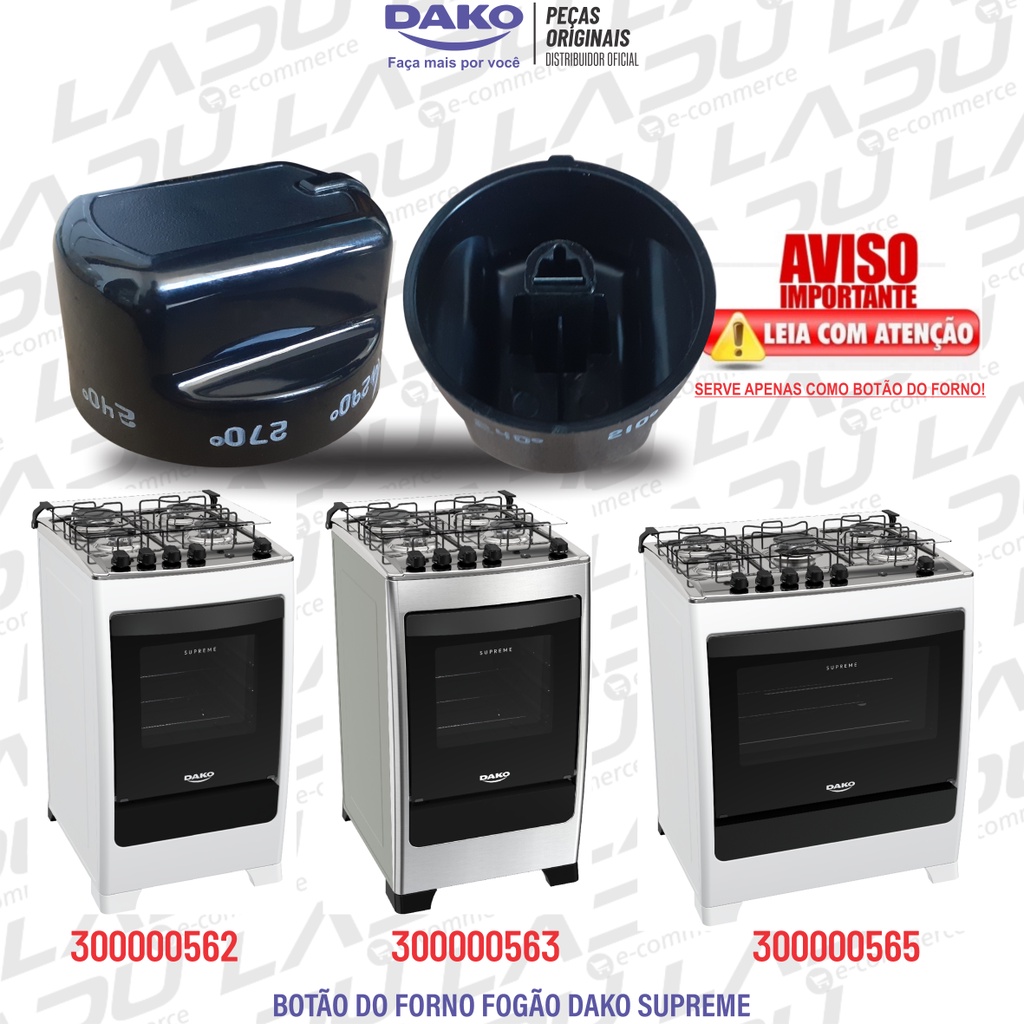 Botão Manípulo Com Estampo Forno Fogão Dako Supreme 100% Original