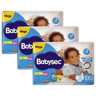 Kit 3 Fraldas Babysec Galinha Pintadinha Ultrasec Mega Tamanho XXG 28 unidades cada