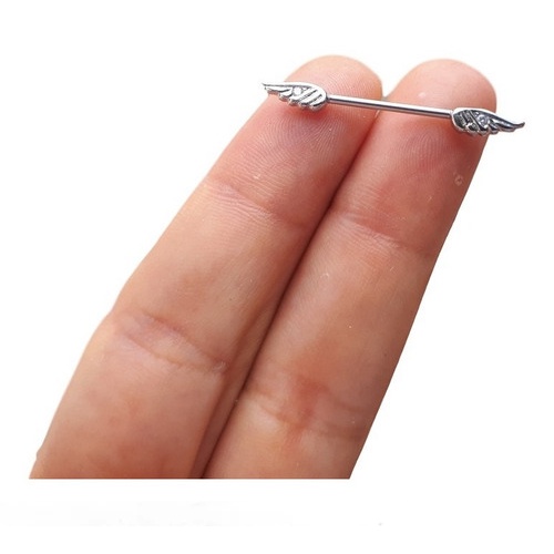 Piercing de / para Mamilo Asa anjo aço cirúrgico / Folheado a ouro 18k