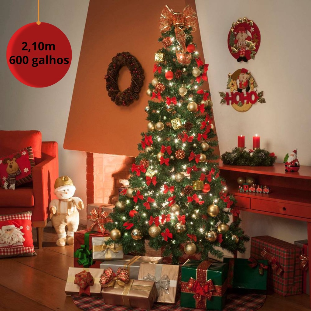 Árvore De Natal Grande 2,10m Pinheiro Tradicional 450 Galhos em Promoção na  Americanas