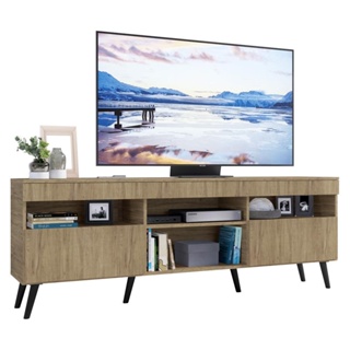 Rack Retrô para TV até 65" Multimóveis Paris FG3327 com 2 Portas Rustic/Preto em Oferta na Shopee