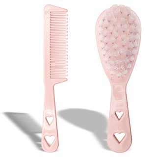 Kit 01 Pente Sem Pontas e 01 Escova Infantil Cerdas Macias de Cabelos para Bebês Baby Cores em Oferta na Shopee